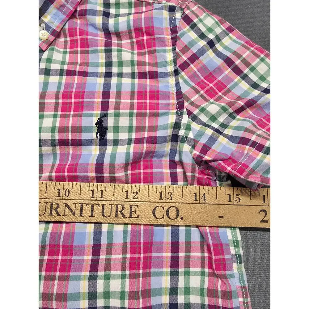 Ralph Lauren Polo Shirt Boys 7 Plaid Short Sleeve